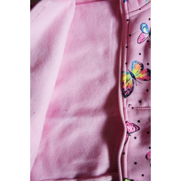 Dívčí tepláková mikina s motýlky | 100% bavlna, zateplená | E-shop