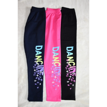 Dívčí legíny s potiskem DANCING | Pružné bavlněné legínky pro holčičky