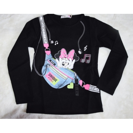 Dívčí tričko dlouhý rukáv Minnie Kugo TM6219Q  černé