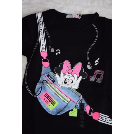 Dívčí tričko dlouhý rukáv Minnie Kugo TM6219Q  černé