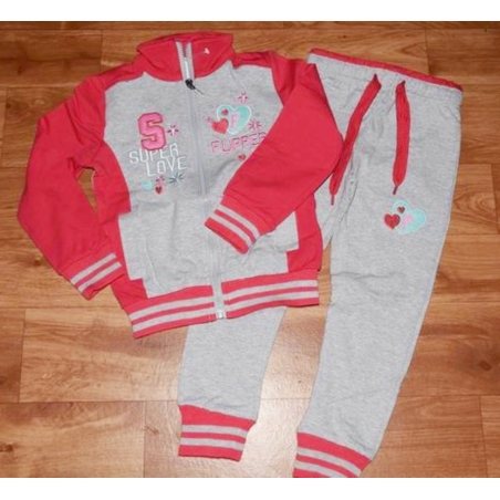 Dívčí tepláková souprava se srdíčkem - Bavlna, pohodlí