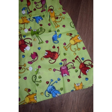 Dětská zástěrka na knoflíčky -  kočky