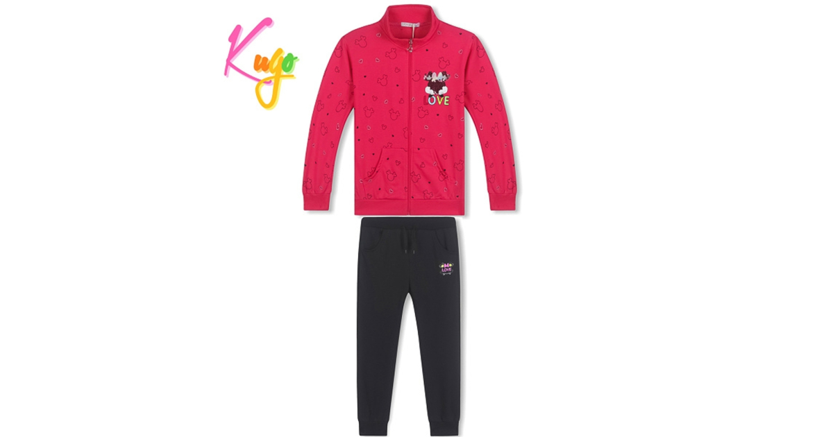 Dívčí tepláková souprava Minnie 100% bavlna, mikina na zip a tepláky