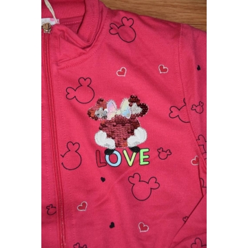 Dívčí tepláková souprava Minnie 100% bavlna, mikina na zip a tepláky