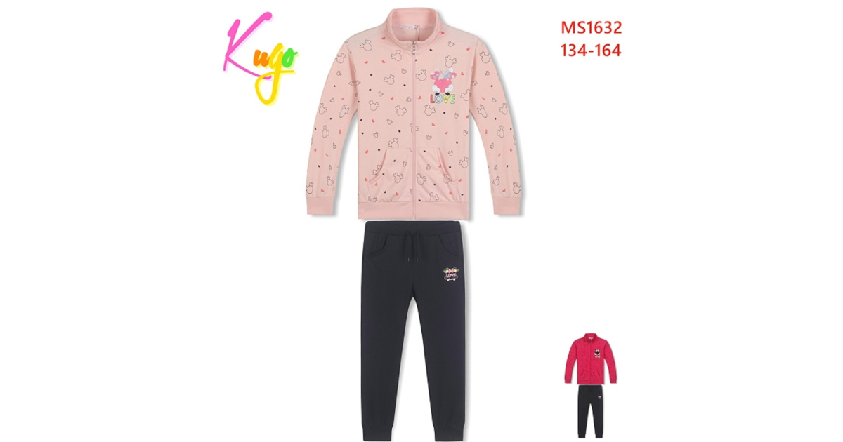 Dívčí tepláková souprava Minnie 100% bavlna, mikina na zip a tepláky