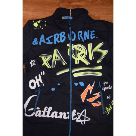 Chlapecká tepláková mikina PARIS | 100% bavlna, zip, kapsy