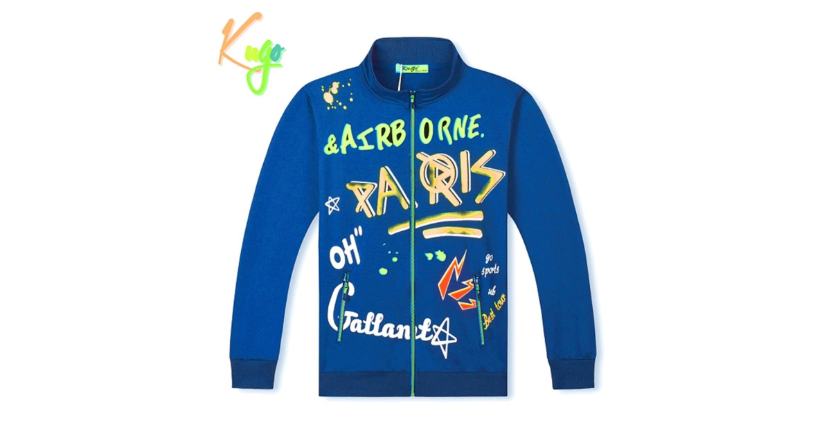 Chlapecká tepláková mikina PARIS | 100% bavlna, zip, kapsy