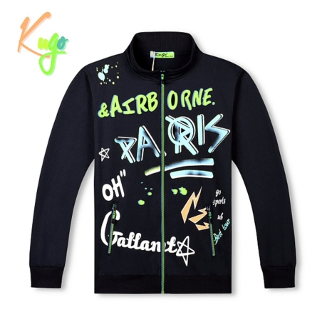 Chlapecká tepláková mikina PARIS | 100% bavlna, zip, kapsy