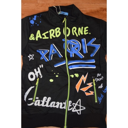 Chlapecká tepláková mikina PARIS | 100% bavlna, zip, kapsy