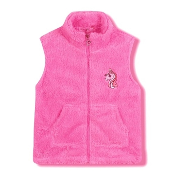 Dětská plyšová fleecová vesta s jednorožcem | Měkká a teplá