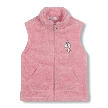 Dětská plyšová fleecová vesta s jednorožcem | Měkká a teplá