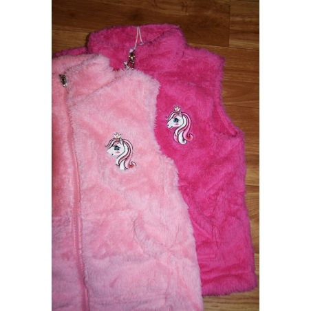 Dětská plyšová fleecová vesta s jednorožcem | Měkká a teplá