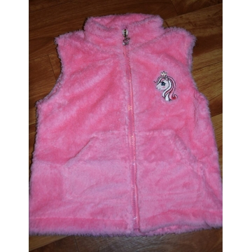 Dětská plyšová fleecová vesta s jednorožcem | Měkká a teplá