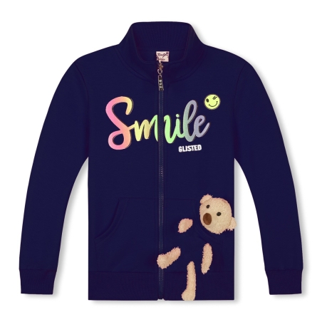 Dívčí mikina s plyšovým medvídkem | Tepláková s nápisem