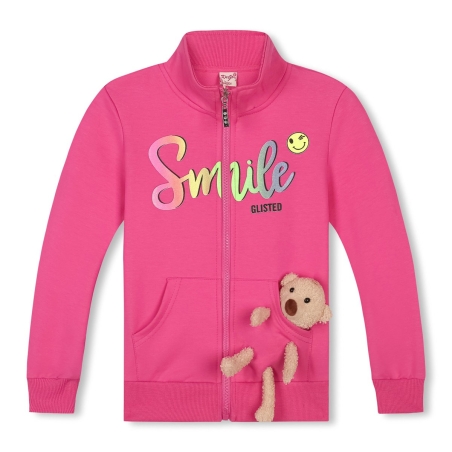 Dívčí mikina s plyšovým medvídkem | Tepláková s nápisem
