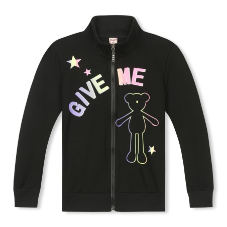 🧸 Dívčí tepláková mikina s potiskem + plyšový medvídek