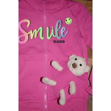 Dívčí mikina s plyšovým medvídkem | Tepláková s nápisem