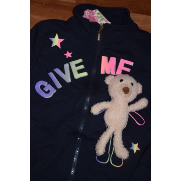 🧸 Dívčí tepláková mikina s potiskem + plyšový medvídek