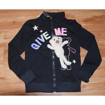 🧸 Dívčí tepláková mikina s potiskem + plyšový medvídek