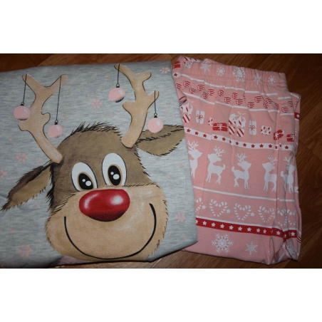 Dívčí vánoční pyžamo Kugo se sobem - 100% bavlny vyšší gramáže