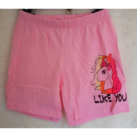 Dívčí letní pyžamo s jednorožcem - krátký rukáv + kraťasy