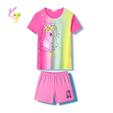 Dívčí letní pyžamo s jednorožcem - krátký rukáv + kraťasy