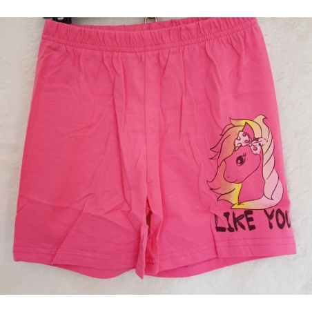 Dívčí letní pyžamo s jednorožcem - krátký rukáv + kraťasy