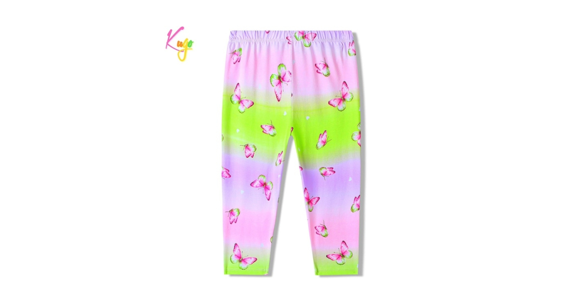 Dívčí 3/4 legíny s motýlky | Bavlněné letní legíny pro holčičky
