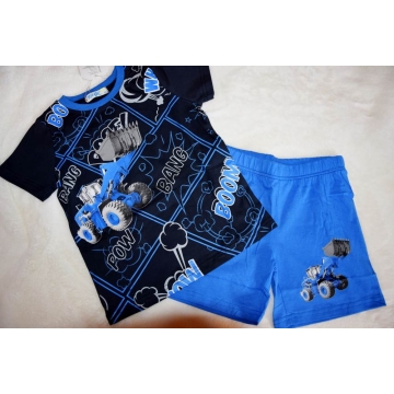 Chlapecké letní pyžamo Traktor Nakladač | Pohodlí pro malé kluky