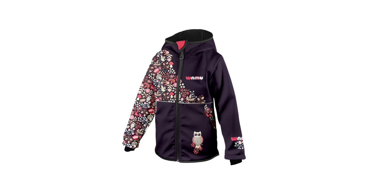 Softshellová bunda dětská, SOVA, fialová WAMU