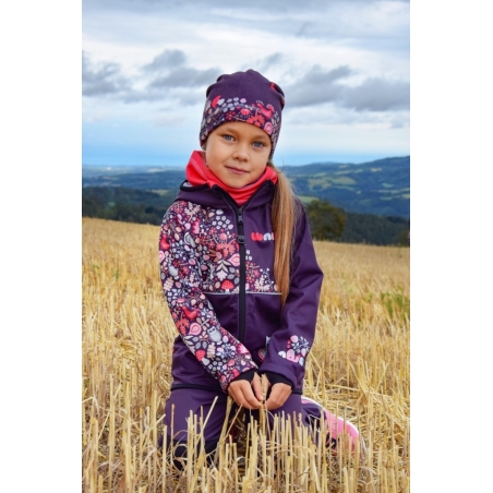 Softshellová bunda dětská, SOVA, fialová WAMU