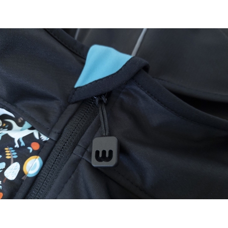 Softshellová bunda dětská, DINOSAUŘI, černo-hnědá WAMU