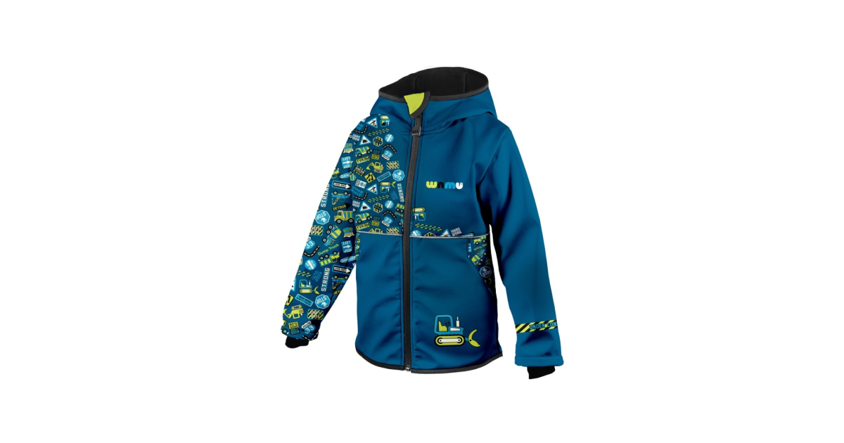 Softshellová bunda dětská, BAGR, modrá WAMU