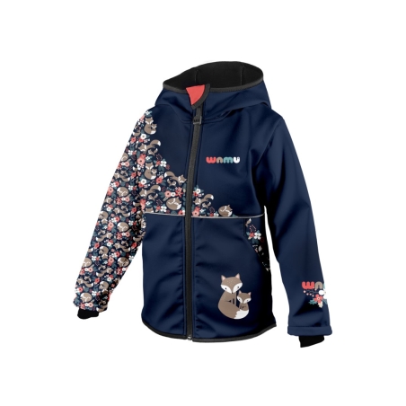 Softshellová bunda dětská, LIŠKY, tm. modrá WAMU