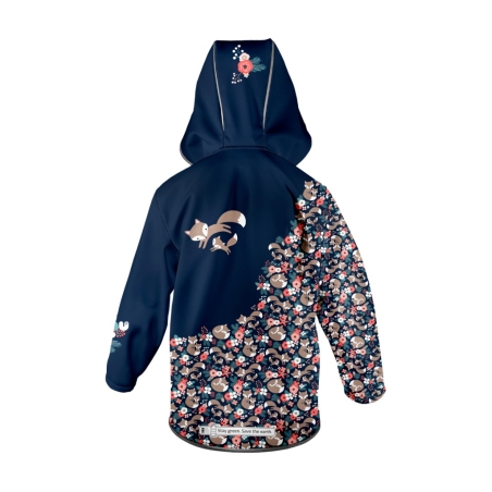 Softshellová bunda dětská, LIŠKY, tm. modrá WAMU
