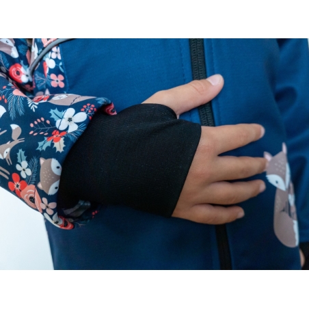 Softshellová bunda dětská, LIŠKY, tm. modrá WAMU