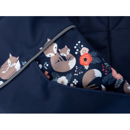 Softshellová bunda dětská, LIŠKY, tm. modrá WAMU