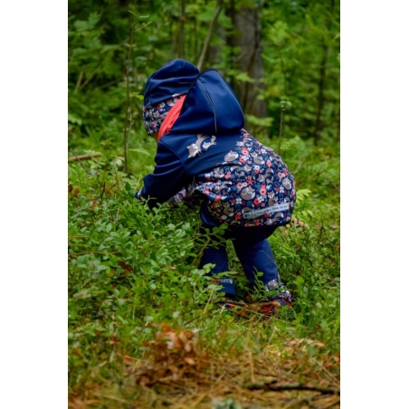 Softshellová bunda dětská, LIŠKY, tm. modrá WAMU