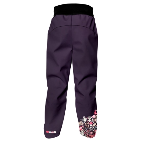 Softshellové kalhoty dětské, SOVA, fialová WAMU