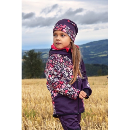 Softshellové kalhoty dětské, SOVA, fialová WAMU