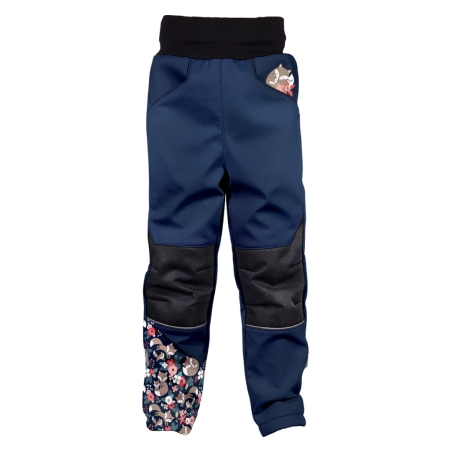 Softshellové kalhoty dětské WAMU  LIŠKY, tmavě modrá