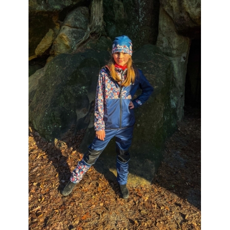 Softshellové kalhoty dětské WAMU  LIŠKY, tmavě modrá