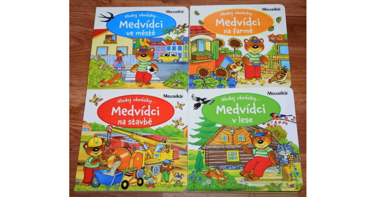 Leporela Medvídci - Na farmě, ve městě, v lese , na stavbě