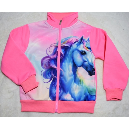 Zateplená mikina pro holčičky s motivem koníčka