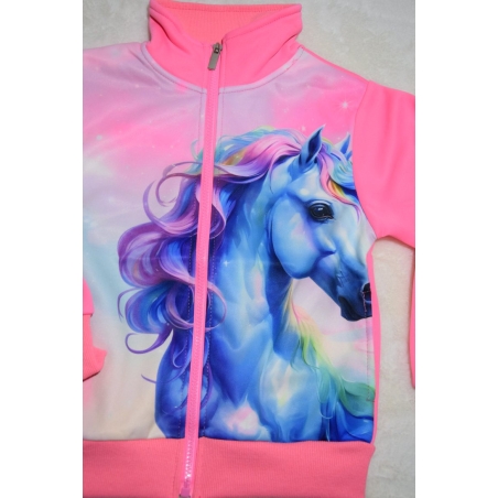 Zateplená mikina pro holčičky s motivem koníčka