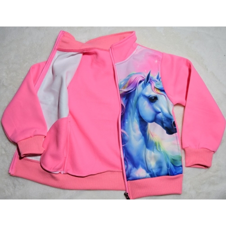 Zateplená mikina pro holčičky s motivem koníčka