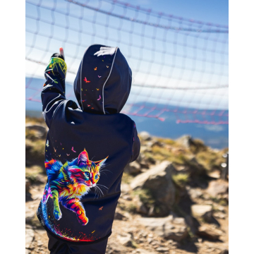 Softshellové kalhoty dětské WAMU, DUHOVÁ KOČKA