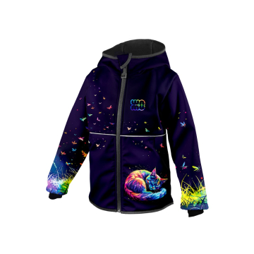 Softshellová bunda dětská WAMU, DUHOVÁ KOČKA