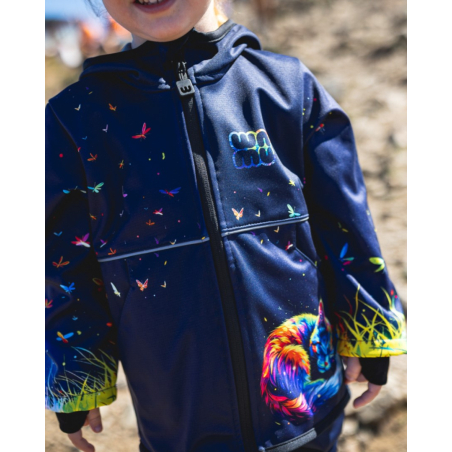 Softshellová bunda dětská WAMU, DUHOVÁ KOČKA