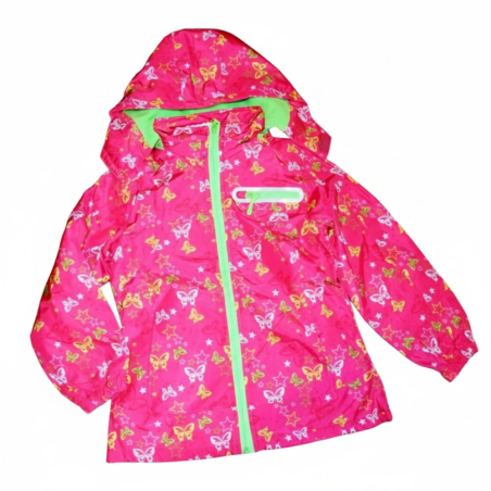 Dětská dívčí šusťáková bunda s fleecem | Nepromokavá na jaro a podzim